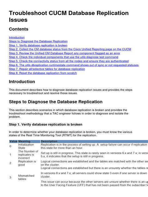 Troubleshoot CUCM Database Replication Issues 